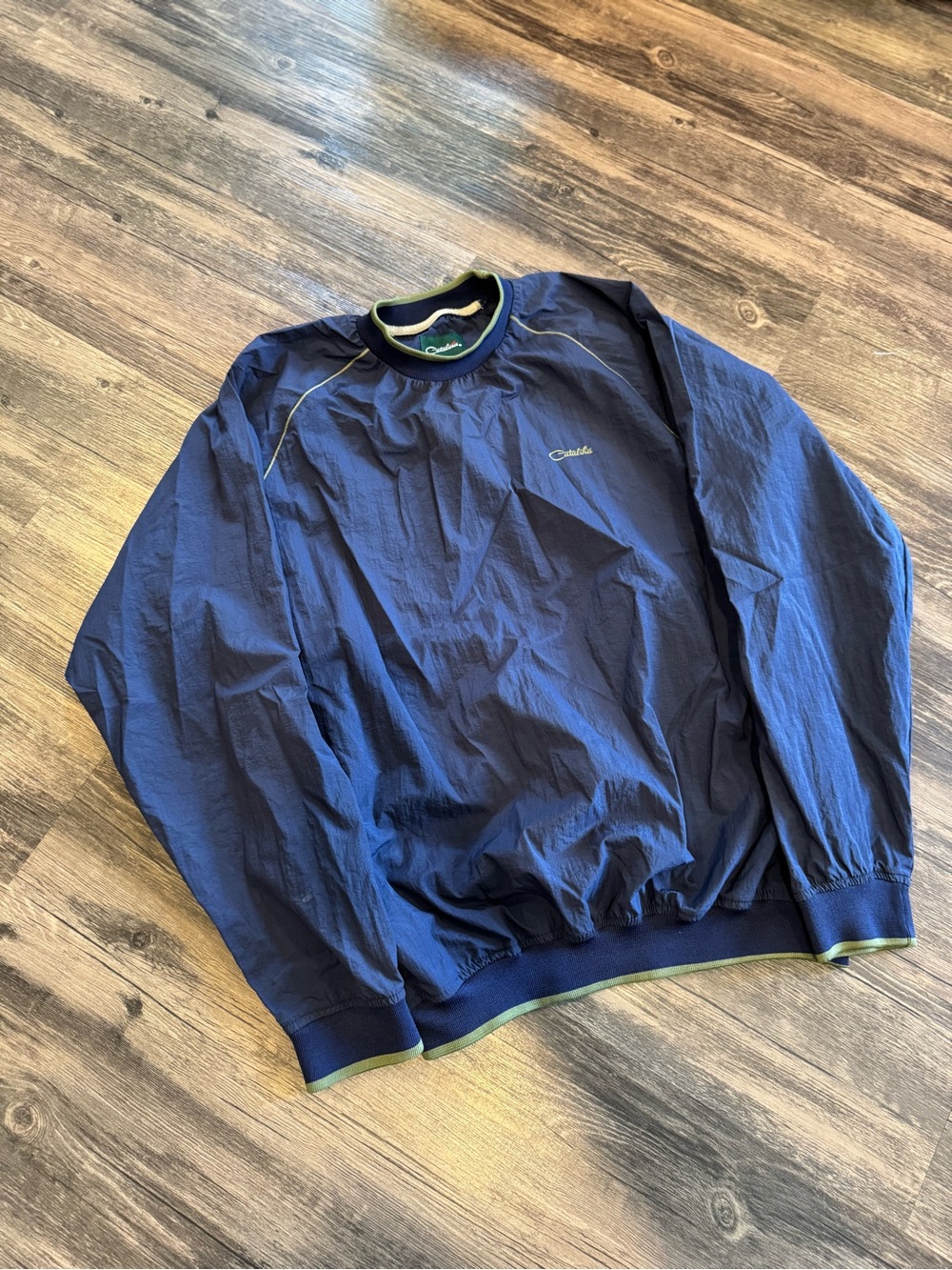 Vintage Catalina Blue Green Nylon Windbreaker Pullover Men’s M Golf 90s